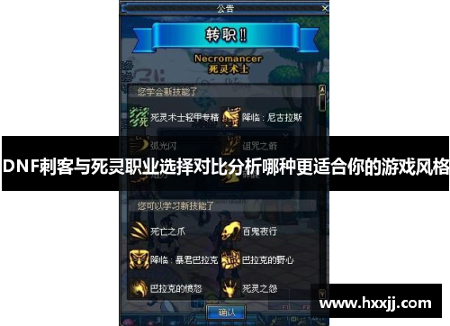DNF刺客与死灵职业选择对比分析哪种更适合你的游戏风格