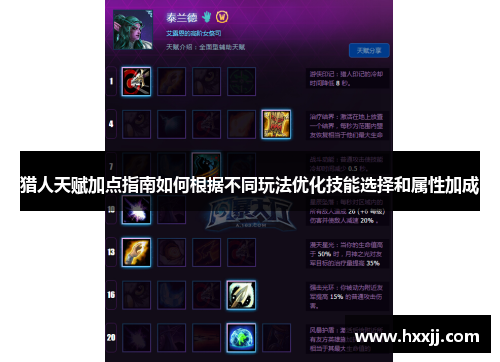 猎人天赋加点指南如何根据不同玩法优化技能选择和属性加成