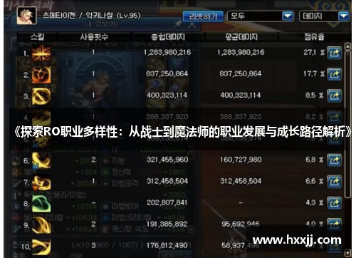 《探索RO职业多样性：从战士到魔法师的职业发展与成长路径解析》